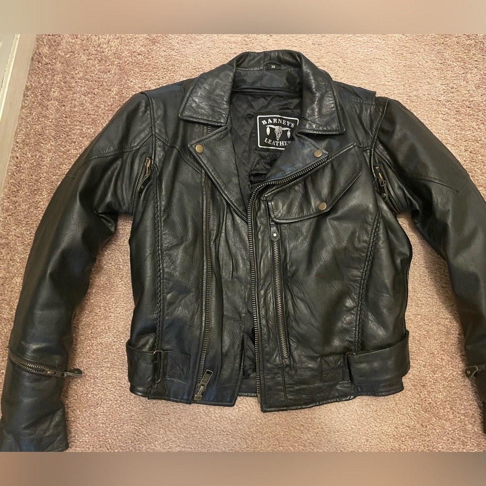 Black Motorcycle Leather Jacket